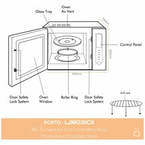 Linarie Porto 30L Convection Grill Combi Benchtop Microwave LJMO30CX hero image