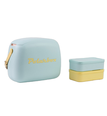 Polarbox Pop 6L Cooler Bag with 2 Lunch Box Containers Sky/Yellow PLBC6SY