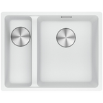 Franke Maris 340/150mm 1 and 1/2 Bowl Left Undermount Sink Polar White MRG160SBLPW-B hero image