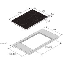 ASKO 90cm 5 Zone Induction Cooktop HID965GC hero image