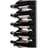 KingsBottle 9 Bottle Offset Peg Metal Rail Wall-Mounted Wine Rack RAIL1026-WPH01MBK image NaN
