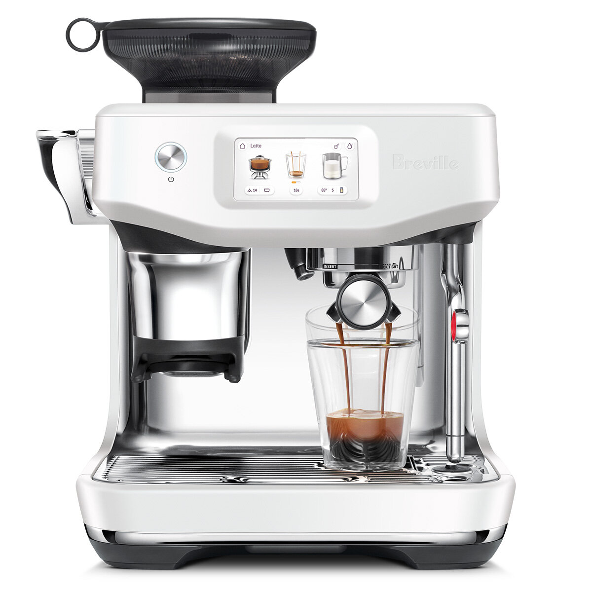 Breville the Barista Touch Impress Espresso Machine Sea Salt BES881SST hero image