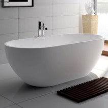 Fienza Nero 1780 Freestanding Stone Bath White ST12 hero image
