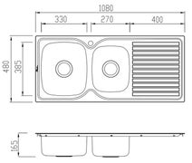 Oliveri Endeavour 1 and 3/4 Bowl Topmount Sink with Right Hand Drainer EE11 hero image