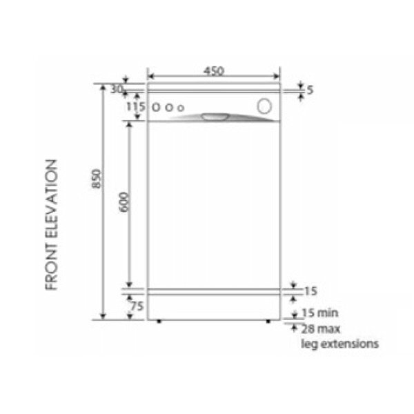 Omega odw300xn 45cm outlet slimline freestanding dishwasher