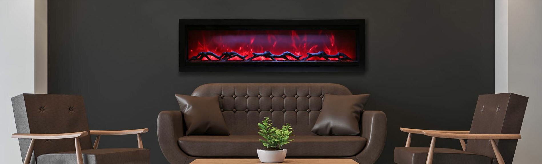 Amantii SYM-60 60" Inside Outside Electric Built-In Fireplace hero image