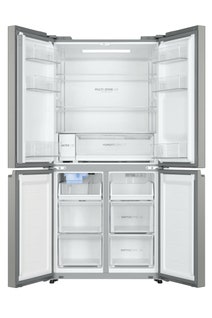 Haier 507L Quad Door Refrigerator Freezer Satina Silver HRF580YPS hero image