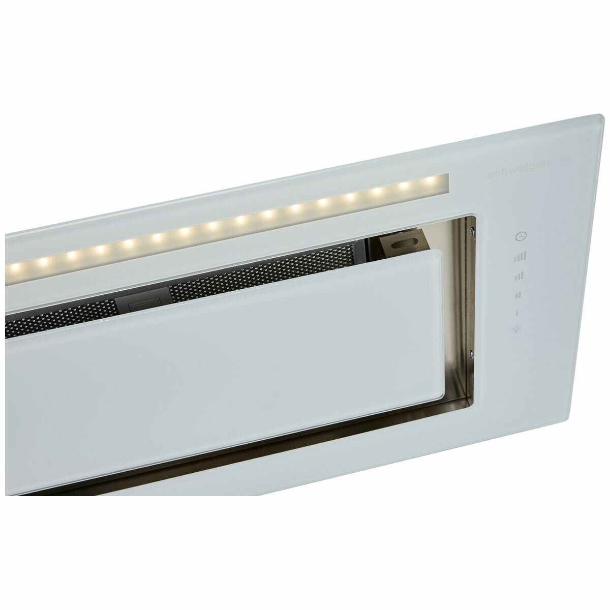 Schweigen 90cm White Glass Under Canopy Rangehood with ISO Drive ST Motor KLS-9GLASSTPAK hero image