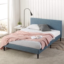 Zinus Liam Classic Home Queen Upholstered Bed Base Light Blue AU-FPPPLB-12Q hero image