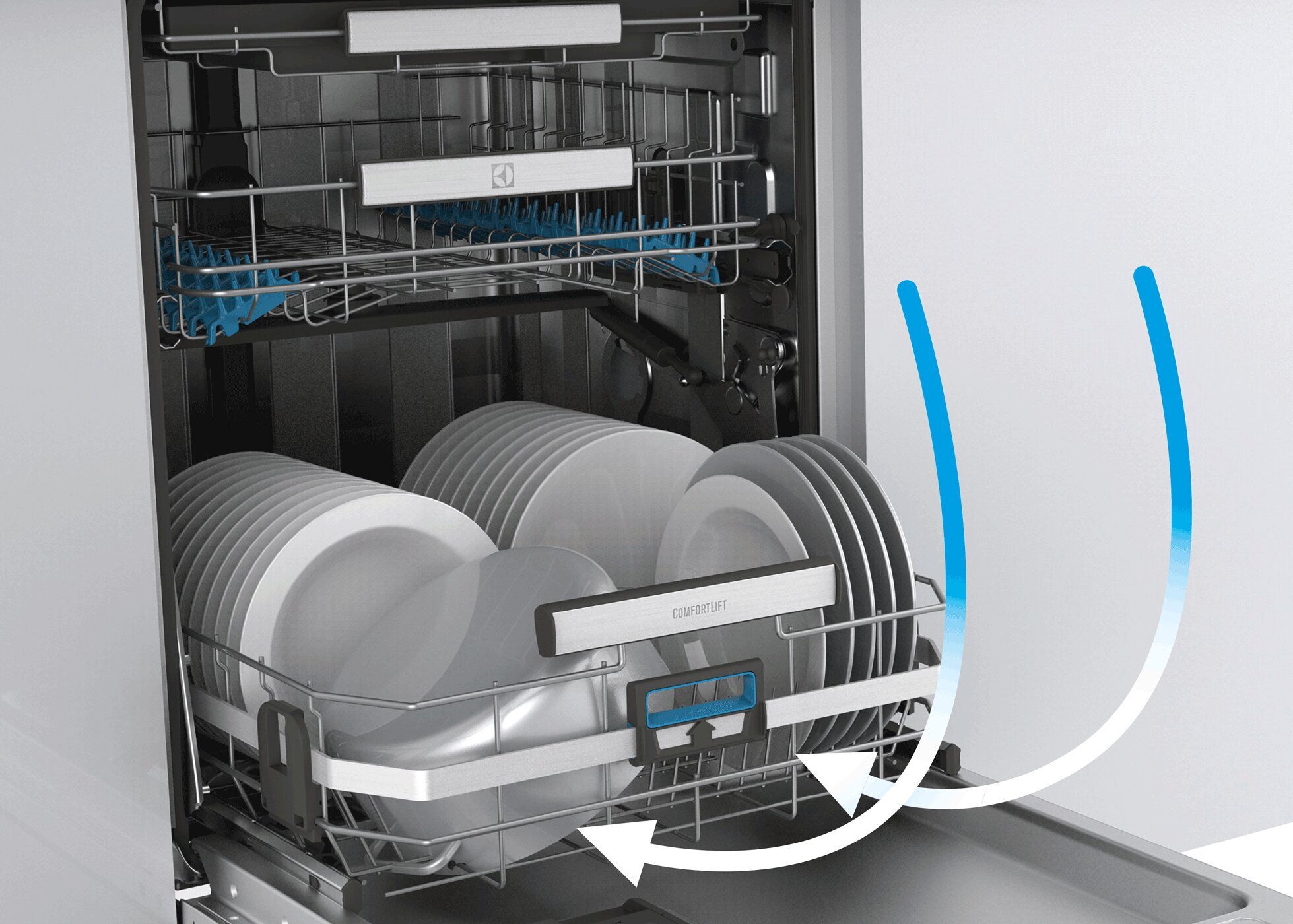 Electrolux esf8735rkx comfortlift under bench dishwasher hotsell