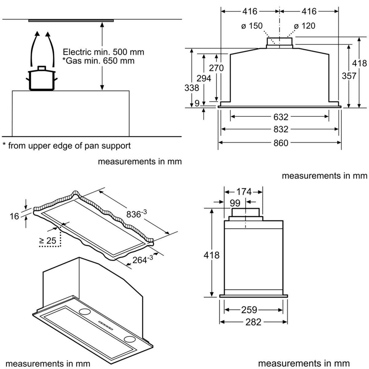 Bosch 86cm integrated rangehood new arrivals