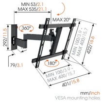 Vogel's WALL2245B Full-Motion TV Wall Mount for 32 to 55 Inch TVs Black hero image