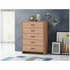 Ostro Cody Five Drawer Tallboy Mid Tone Oak AOF-C5D05 image NaN