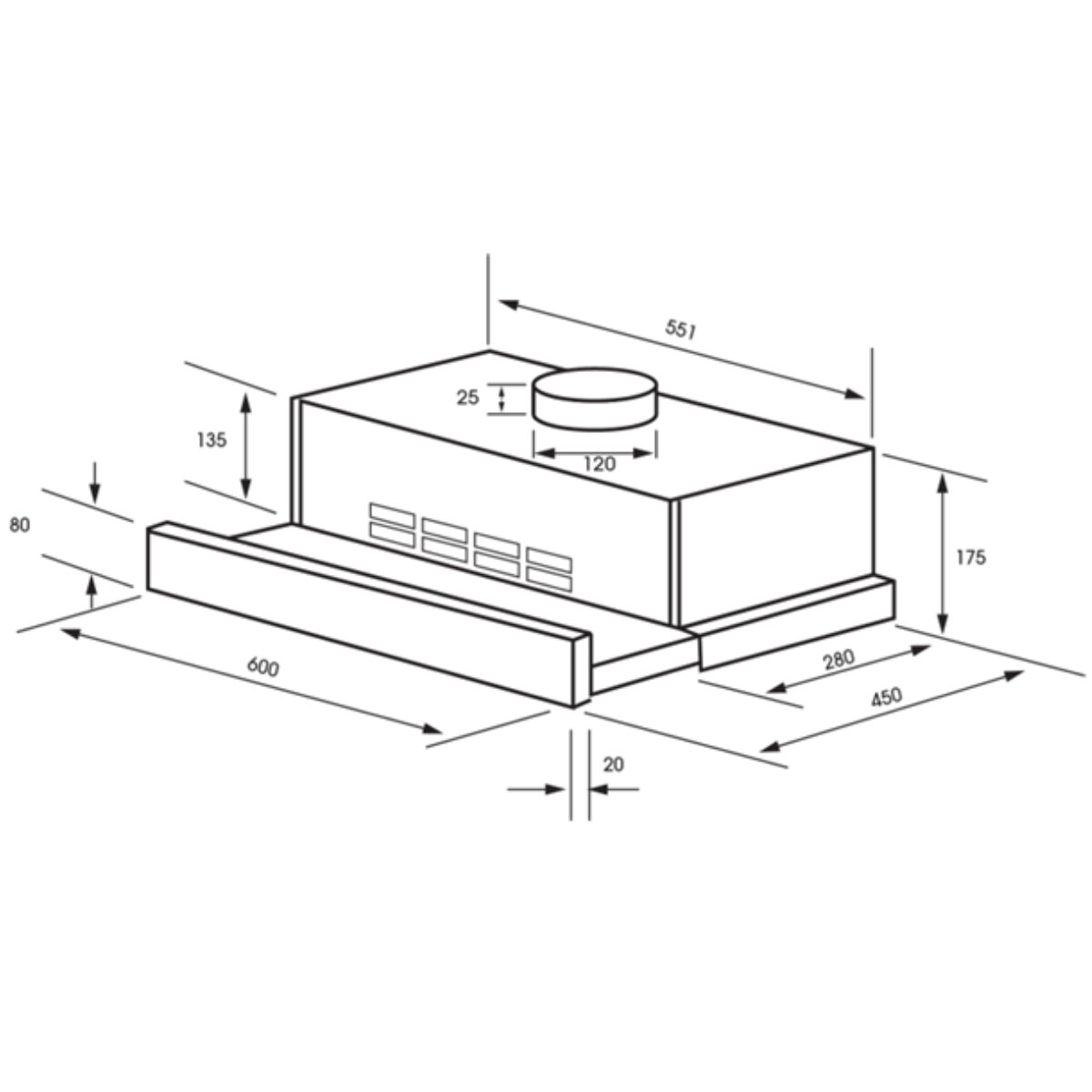 Euromaid 60cm Slideout Stainless Steel Rangehood RSFR8S  hero image