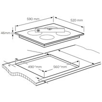 Westinghouse 60cm 3 Zone Induction Cooktop Bridge Zone and Hob2Hood WHI635BD hero image