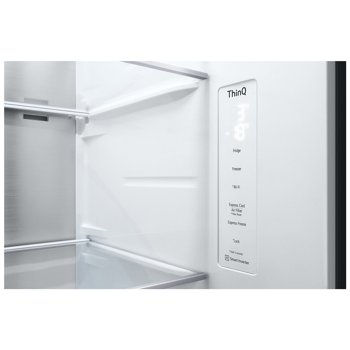 LG 655L Side by Side Fridge Matte Black GS-B600MBL hero image