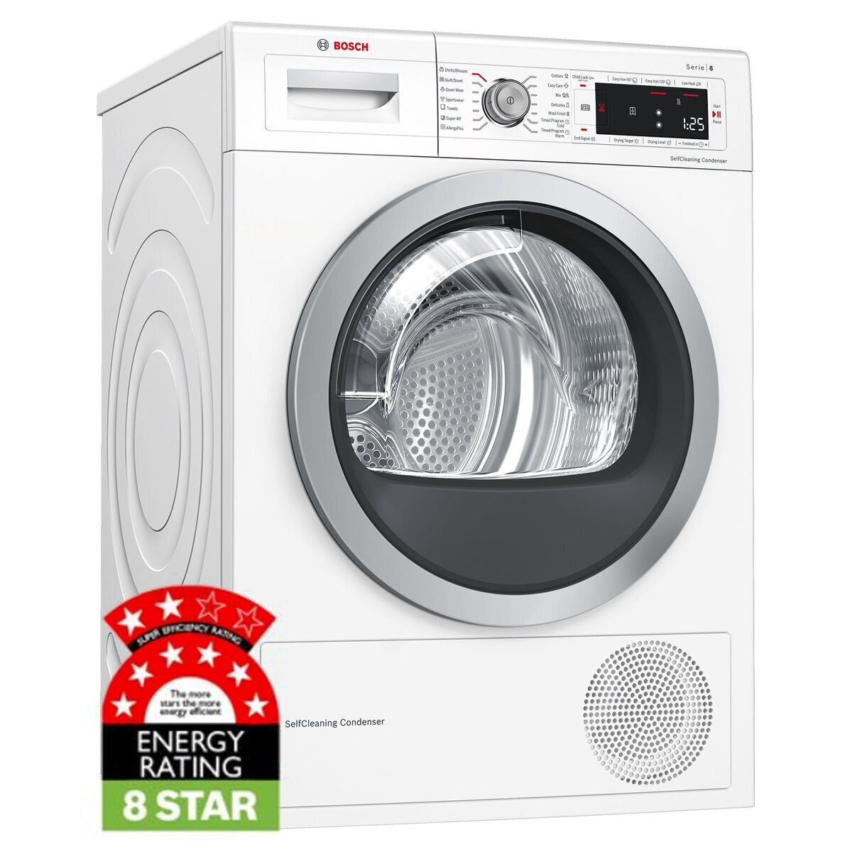 Bosch Series Heat Pump Self Cleaning Condenser 9kg Tumble Dryer WTW87564AU