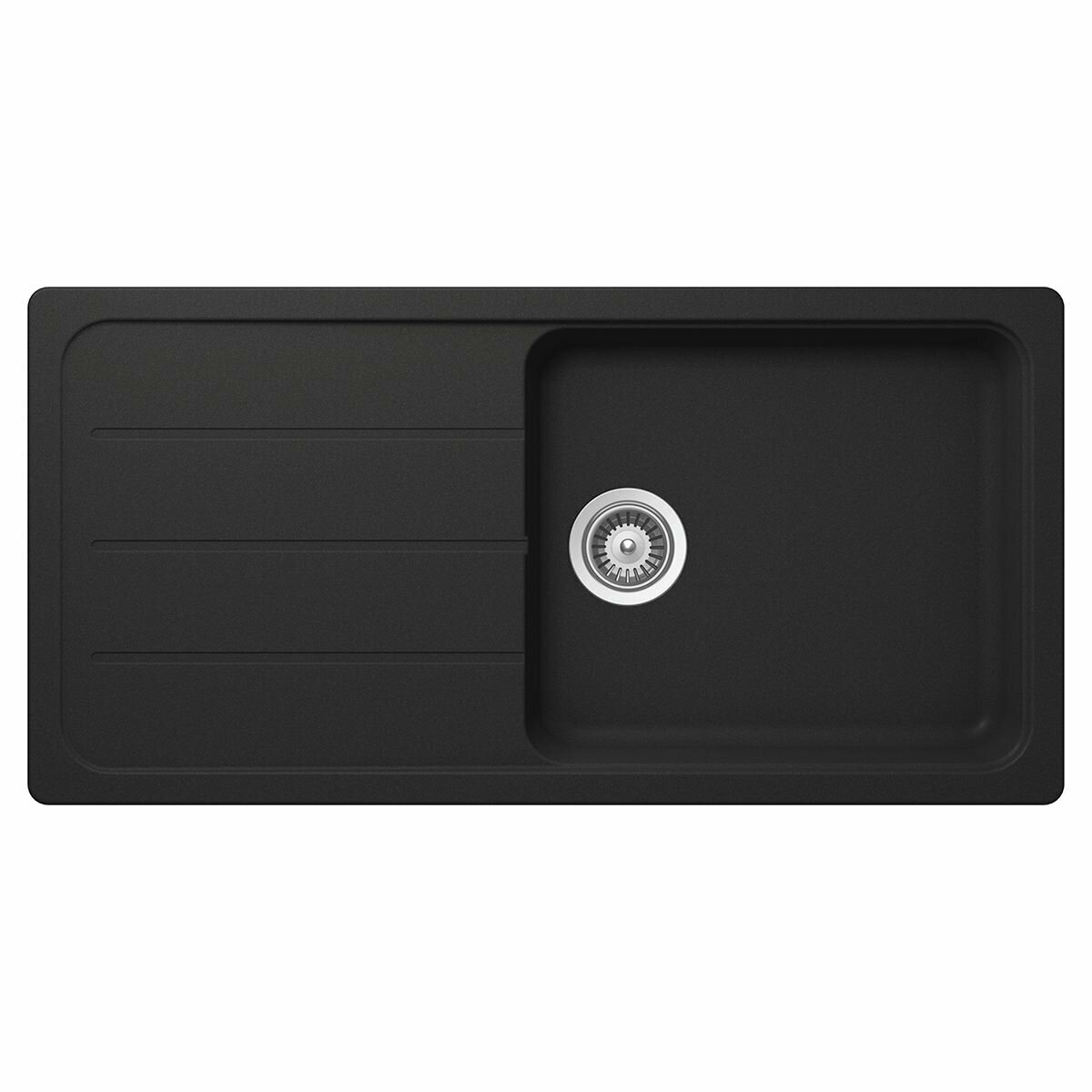 Abey Schock Single Sink with Armando Vicario Pull Out Tap Onyx FD100LBT2 hero image