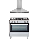 Euromaid 90cm Dual Fuel Freestanding Oven & 90cm Canopy Rangehood Pack GEAOL90PK hero image