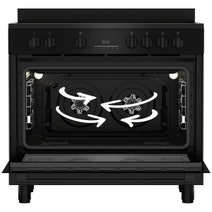 Beko 90 cm Black Twin Fan Freestanding Oven with Ceramic Cooktop BFCB917CMB hero image