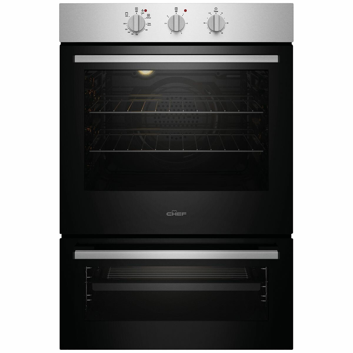 fløjl loft Philadelphia Chef 60cm Electric Built-In Fan Forced Oven with Separate Grill CVE662SB |  Appliances Online