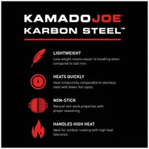 Kamado Joe Karbon Steel (Half Moon) Pan KJ15124822 hero image