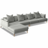 Kalona KYOTO Left Facing Extended Chaise Sofa Cloud WS-205-LCS-VILA-11 image NaN