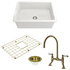 Turner Hastings Cuisine 68 Sink Pack with Brushed Brass Ludlow Bridge Mixer Tap and Accessories PKG038 image NaN