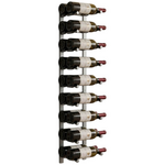 KingsBottle 18 Bottle Offset Peg Metal Rail Wall-Mounted Wine Rack RAIL1026-WPH02MBK hero image