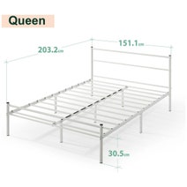 Zinus Queen Metal Bed Frame White AU-QLPBHF-12Q hero image