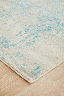 Rug Culture Evoke Medium White Blue Rug 300X80CM - EVO-253-WBLU-300X80 hero image