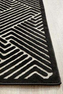 Rug Culture York Medium Black & Natural Rug 300X80CM - YRK-CIND-GLD-300X80 hero image
