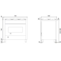 ILVE 90cm Grigio Lusso Freestanding Dual Fuel Oven/Stove L096WM3GRD hero image