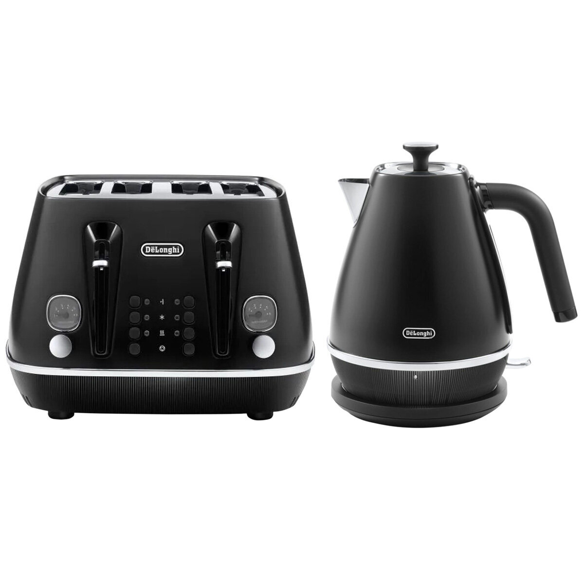 Kettle Black Toaster Delonghi DeLonghi Distinta Moments Breakfast