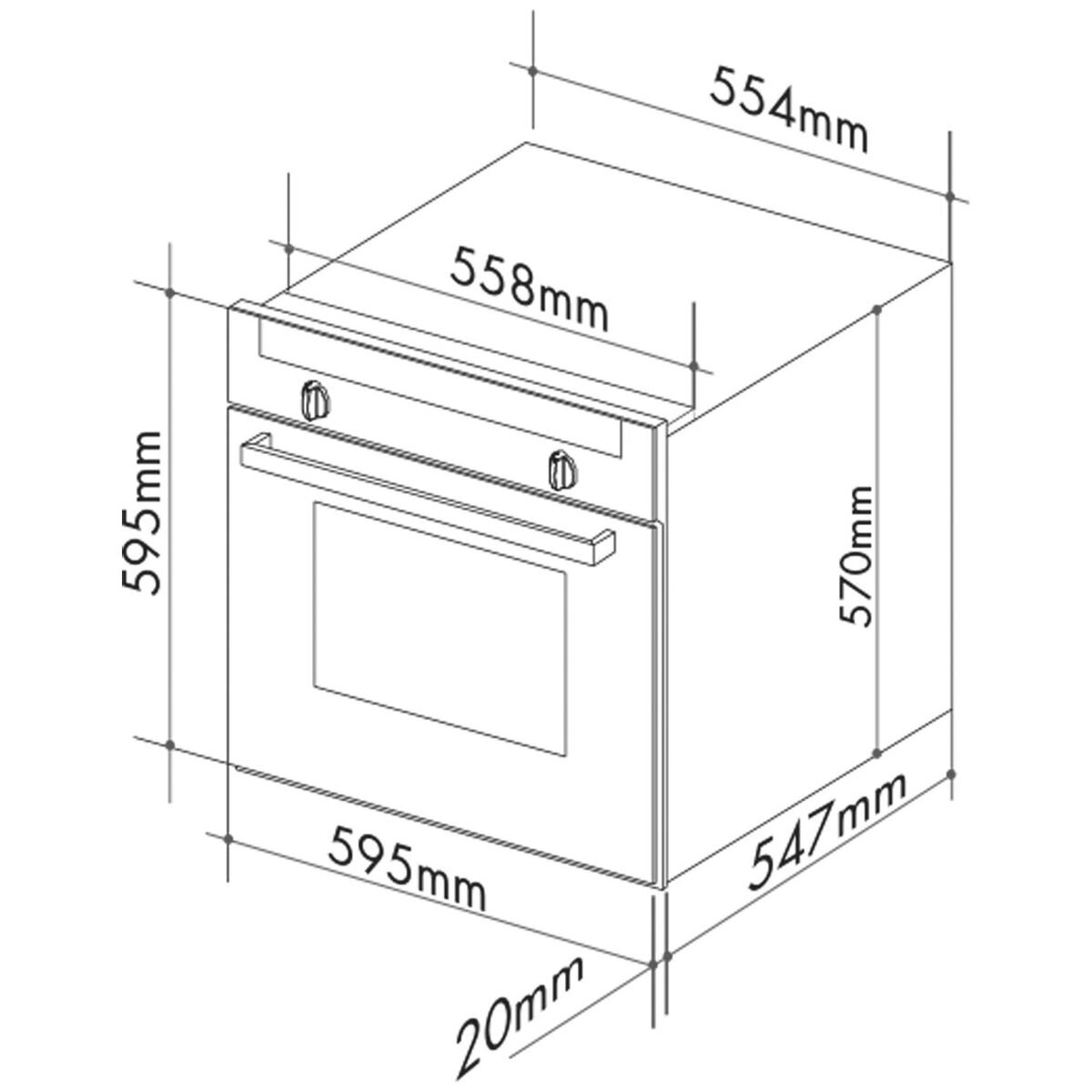 Artusi 60cm Pyrolytic Black Built-In Oven CAO610BP image 4