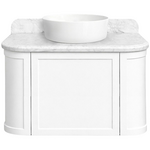 Turner Hastings Evara 75x53 Wall Hung Vanity with Real Marble Top To Suit Above Counter Basin White NTH EV753-WH-NTH hero image