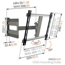 Vogel's THIN245 UltraThin Full-Motion TV Wall Mount for 26 to 55 Inch TVs Grey hero image