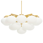 CTO Lighting Cloudesley Large Chandelier Light - Satin Brass with Opal Glass CLOCHLSBGO hero image