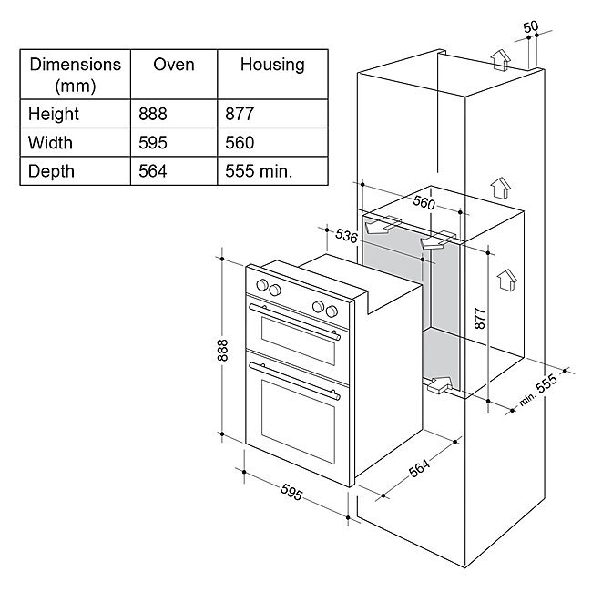DeLonghi 60cm Electric Built-In Double Oven DEL6038D  hero image