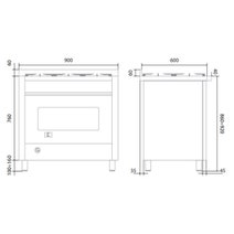 ILVE Professional Plus Series 90cm 6 Burner & Teppanyaki Freestanding Hybrid Oven with Milano Knobs P09FDWH3SS hero image