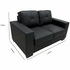SILC Global Bari Two Seater PU Sofa Black 21001001 image NaN