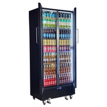 Schmick 694L Two Door Heated Glass Beverage Refrigerator Black SK668-B-HD hero image