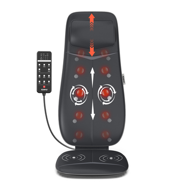 RENPHO Neck and Back Massage Seat Cushion S shaped Black