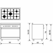 Glem 90cm Gas Oven & Cooktop with Electric Grill Freestanding Oven GB965GG hero image