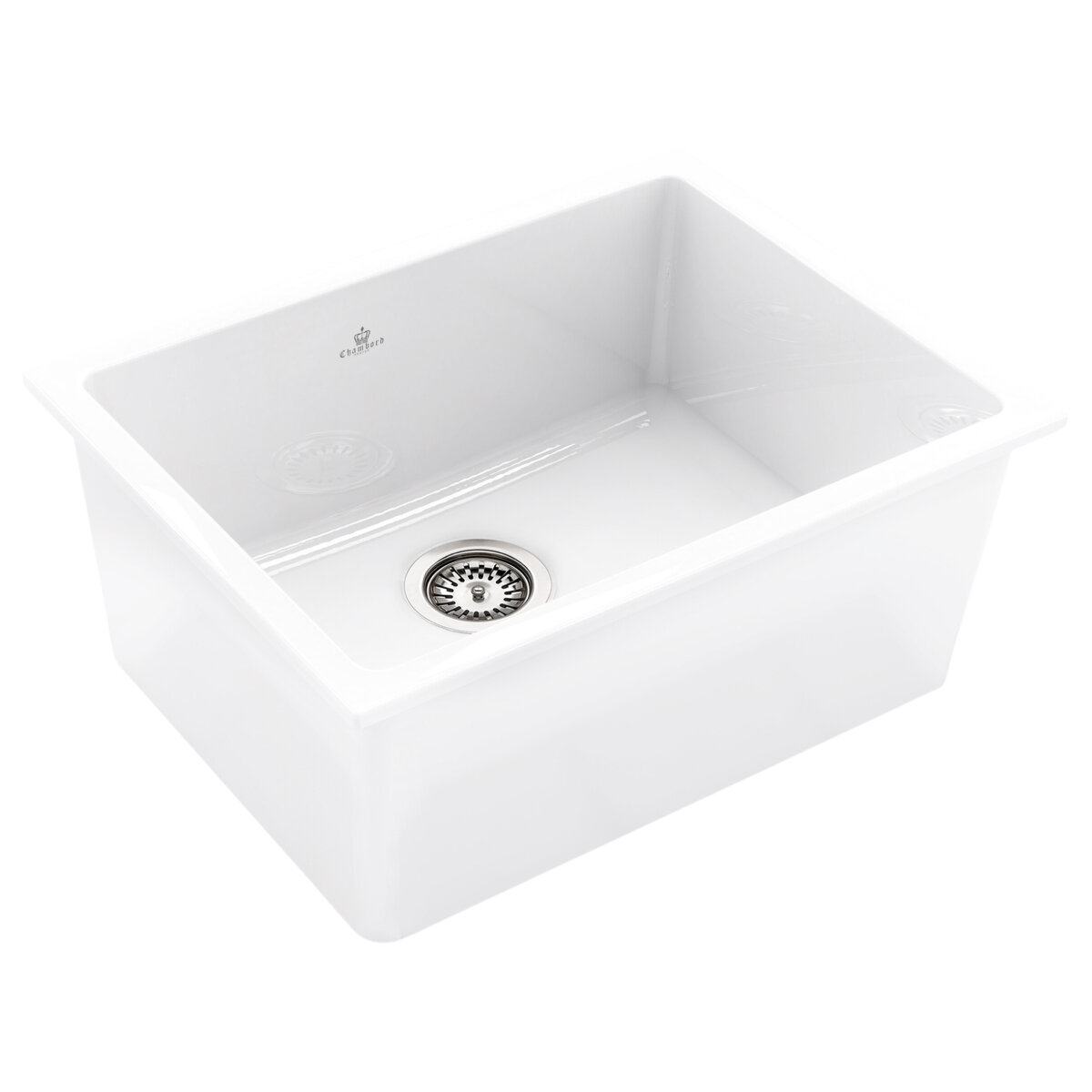 Abey Chambord Constance III Fireclay Sink - White CONSTANCE-3W hero image