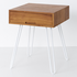 Reddie Willy Square Bedside Table Natural Teak Top White Base image NaN