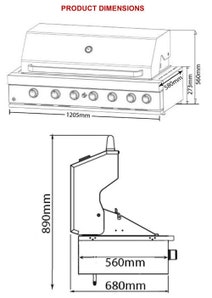 Euro Appliances EAL1200RBQ 6 Burner Built In BBQ hero image