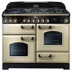 Falcon 110cm Classic Deluxe Freestanding Dual Fuel Oven/Stove Cream and Brass CDL110DFCR-BR hero image