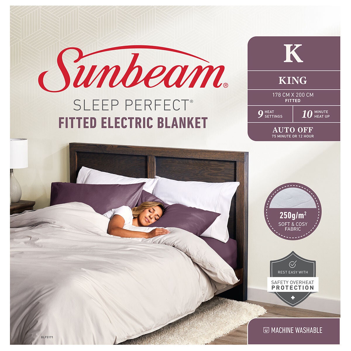 Sunbeam Sleep Perfect King Fitted Heated Blanket BLF5171 | Appliances Online