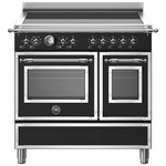 Bertazzoni 90cm Heritage Matte Black Induction Freestanding Double Oven HER95I2ENET hero image